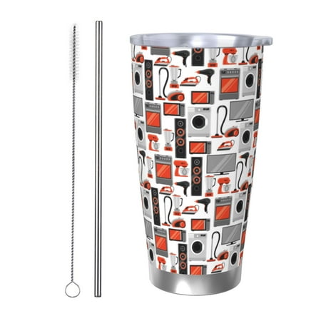 

Lukts Modern Life for 20OZ Car Cup Stainless Steel Direct Drinking Straw Thermos Cup Suitable for Office Travel and Car-Straw Two-piece Set