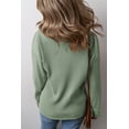 thumbnail image 2 of Women's Clearly Aqua Solid Color Corded Drop Shoulder Long Sleeve Top, 2 of 12
