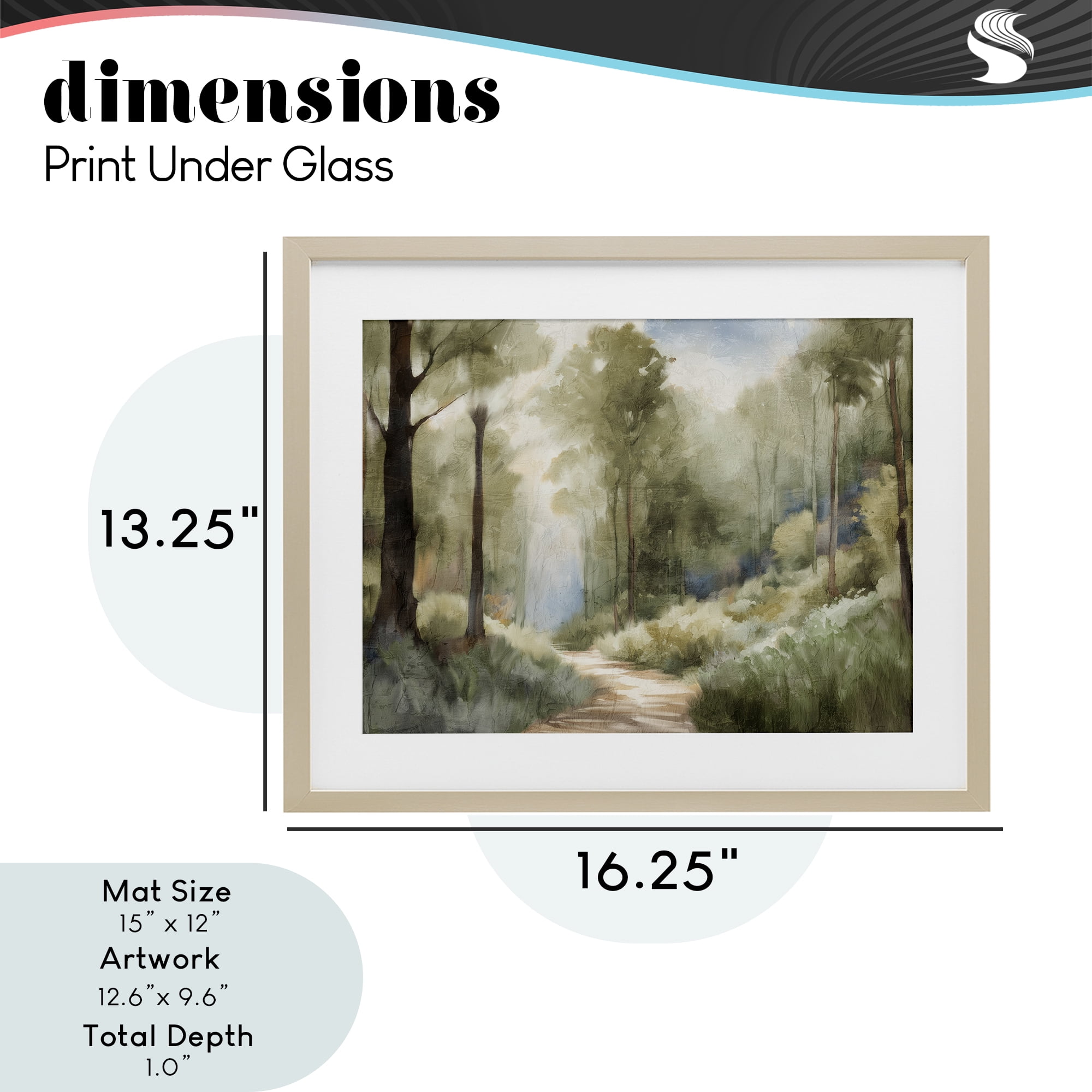 Hazy Atmospheric Walk Birch Framed Print Under Glass, design by Kim Allen