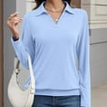 thumbnail image 6 of Horkkom Long Sleeve Shirts for Women Solid Color V Neck Tops Casual Comfy Fall Outfits for Women 2025 L, 6 of 7