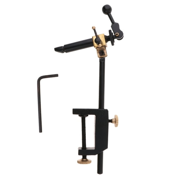 Lipstore Stainless Steel Fly Tying Vise Fishing Rotary Vise For Tying Black 22cm
