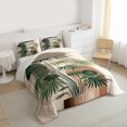 thumbnail image 3 of Homewish Plam Monstera Leaf Bedding Comforter Set,Modern Aesthetic Desgin Twin Comforter Sets,Green Brown Bedding Set For Adult,Luxury Bedroom Decor Reversible,2pcs, 3 of 8