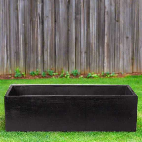 Urban Trends Collection 39806 Cement Rectangle Flower Pot, Gray - Large