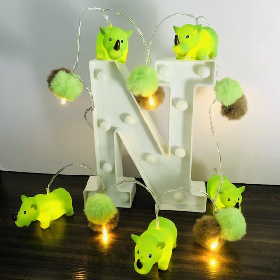 Cartoon Rhinoceros String Lights 1.65m 10 LED Battery Powered Holiday Home Decor