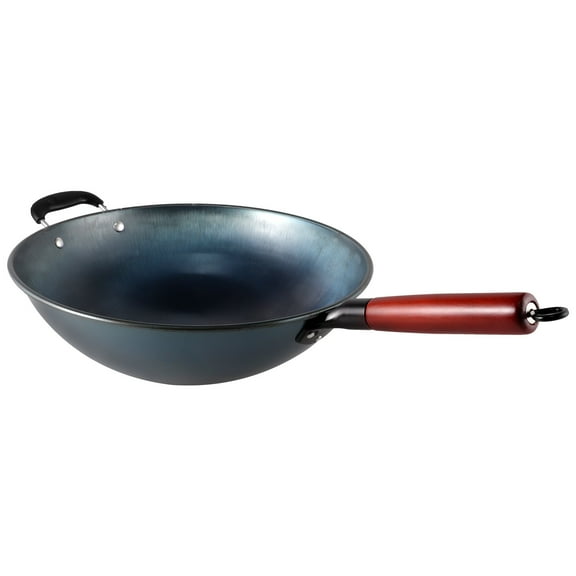 unbranded Frying Pans Nonstick Wooden Handle Round Wok 1Pack