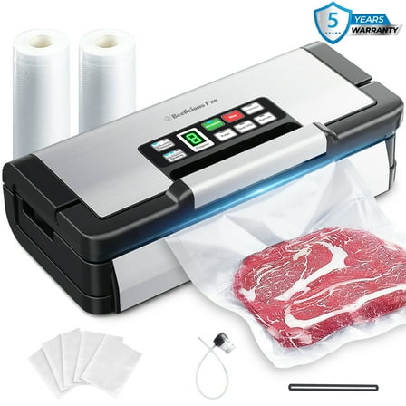 Aeitto Precision 130W Vacuum Sealer,with 10-In-1 Functions,Double Seal&Pump,Vacuum Sealer Machine for Food with Bags Storage,Built-in Cutter&Hose,Powerful Food Vacuum Sealer,Stainless Steel