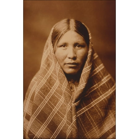 24"x36" Gallery Poster, Nespelem woman, native american indian photo by Curtis, 1911