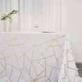thumbnail image 4 of BalsaCircle 90" x 132" White Gold Metallic Geometric Design Polyester Rectangle Tablecloth Event, 4 of 8