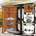thumbnail image 3 of Aivituvin 77" Tall Catio Outdoor Cat Enclosure, Large Wooden Cat House with Waterproof Roof & 3-Tier Platforms, Walk-in Outside Cat Patio with Connectable Window Door for Multiple Cats (Orange), 3 of 8