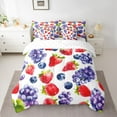 thumbnail image 2 of Manfei Strawberry Blueberries Grapes 7-Piece Bedding Comforter Set for Teens Female,Fresh Nature Fruit King Bedding Sets,Spring Summer Harvest Ultra Soft Bed Sheets,Luxury Bedroom Decor, 2 of 8