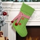 thumbnail image 1 of 18 Inches Christmas Socks In Apron Christmas Stocking Knitted Christmas Decorations Stocking Red White With A Pockets Letter Stockings For Family, 1 of 6