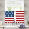 thumbnail image 3 of American Flag Semi Sheer Curtains 45 Inch Length 2 Panels Set, Blue Red USA Flag Sheer Kitchen Curtain Privacy Voile Window Curtain for Living Room Bedroom Rod Pocket Drapes, 3 of 7