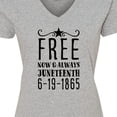 thumbnail image 4 of Inktastic Free- Now and Always- Juneteenth 6-19-1865 Women's V-Neck T-Shirt, 4 of 5