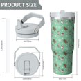 thumbnail image 4 of Christmas 30oz Handheld Travel Tumbler with Handle – Double Wall Stainless Steel Insulated Cup, Flip Straw Lid, Leak-Proof & BPA-Free for Hot and Cold Drinks – Durable Coffee & Juice Mug Black, 4 of 7