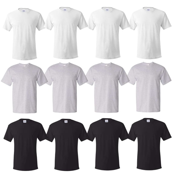 Hanes Men's Multicolor T-Shirts – 100% Cotton, Ultra Soft – 12 Pack