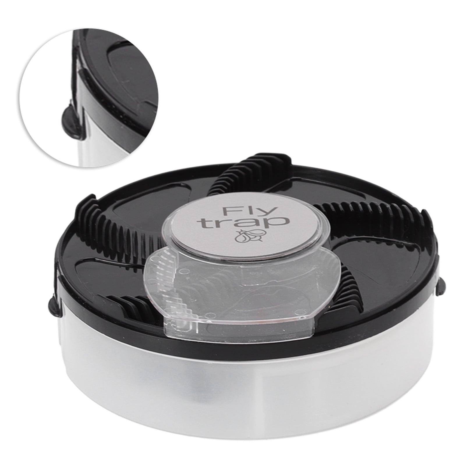 Riousery Electric Fly Trap Indoor Home Fly Catcher Automatic Rotating Mosquito Catcher Bug Zapper with Trapping Bait for Kitchen Bedroom Black 6.3 inches / 16.0 cm