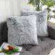 thumbnail image 1 of 2 paquetes de fundas de cojín decorativas para el hogar de lujo de piel sintética súper suave para sofá o cama gris ombré, 1 of 5