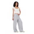 thumbnail image 3 of Forever 21 Women's Heather Grey Cargo Oversized Wide-Leg Sweatpant, Cargo Pocket Design for Athleisure & Lounging, XS, 3 of 6