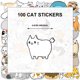 thumbnail image 2 of 100 Uds. Pegatinas de grafiti lindo gatito y cachorro teléfono móvil taza de agua ordenador pegatinas de tienda de mano impermeables, 2 of 5
