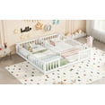 thumbnail image 5 of Kacho Double Twin Floor Bed with Fence, Guardrails, without door, White, 5 of 8