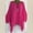 Hot Pink, variant on Fesfesfes Women Long Sleeve Tops O-Neck Short Sleeve T-Shirt Summer Solid Loose Blouse Tops