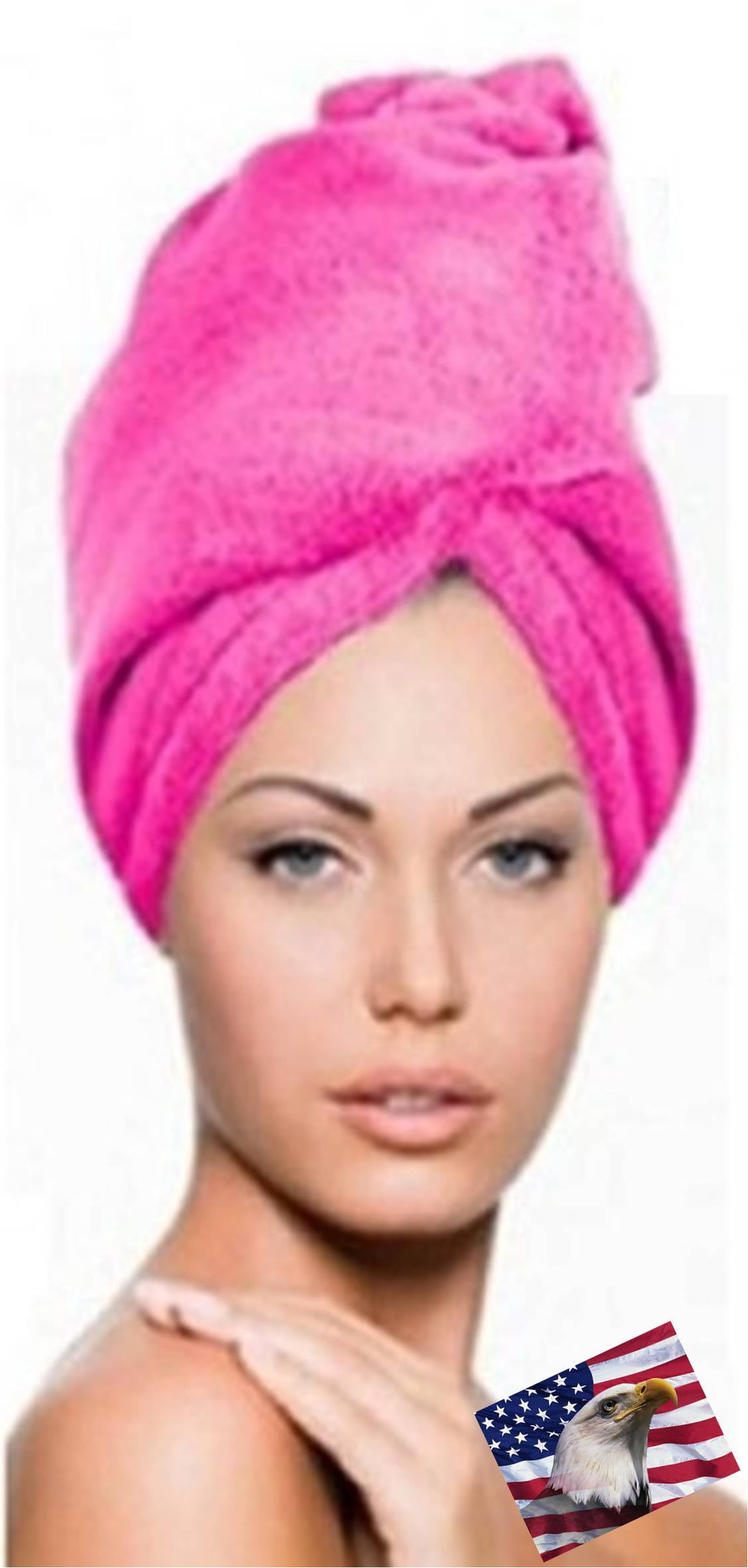 iLett Microfiber Hair Towel Intense Pink with 300g (11oz) thikness
