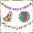 thumbnail image 4 of Young Wild and Three Birthday Decorations for Girls - Young Wild & Three Banner, Wild Animal Birthday Banner, Jungle Safari Theme Party Decorations for 3rd Birthday, 4 of 7