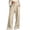Khaki, variant on Aihuaihua Women Girls Wide Leg Sweatpants Drawstring Baggy Straight Leg Track Pants Casual Plain Pockets Black M