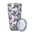 thumbnail image 2 of Picia Bright Butterflies1 Pattern 20 oz Tumbler Stainless Steel Vacuum Insulated Coffee Ice Cup Double Wall Travel Flask Dual Lid Water Bottle, Eco-friendly Car Cup-Without Straw, 2 of 8