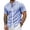Blue#14, variant on Yteetum Summer Mens Shirts Collar Neck Short Sleeve Button Down Tops Casual Striped Printed Lightweight Comfy Vacation Travel T Shirts