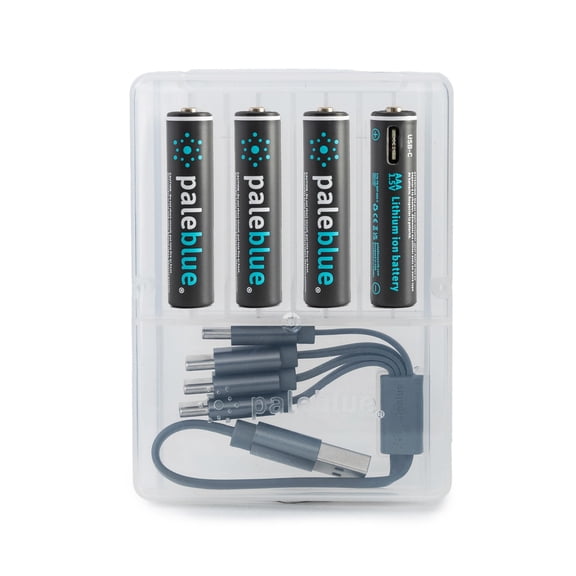 Pilas AAA recargables por USB, color azul pálido, iones de litio, 1,5 V, 600 mAh