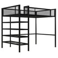 Mainstays Metal Storage Loft Bed with Book Case, Black, Twin