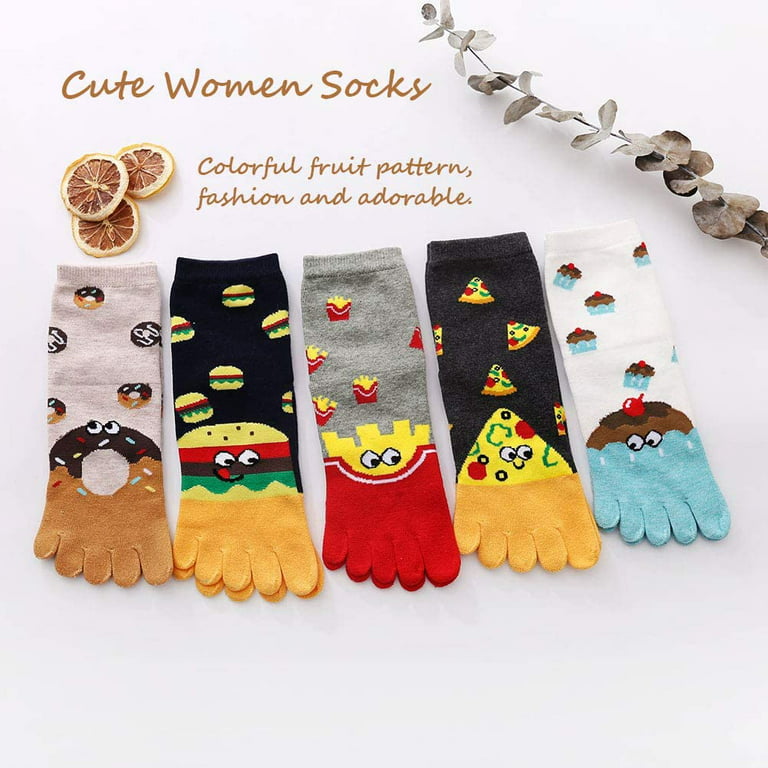 IXITON Women's Toe Socks Five Fingers Socks Cute animal pattern socks Funny  cartoon Sports Toe socks,black-chick at  Women's Clothing store