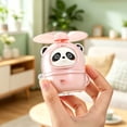 thumbnail image 6 of Partheme 3x2x2in Cartoons Cute Panda Handheld Mini Fan USB Charging Portable Fan, Soft Silicone Blades Low Noise Desktop Personal Cooler for Kids Adults Home Office, Pink, 6 of 6