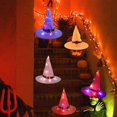 thumbnail image 4 of Halloween Decorations Outdoor Hanging Lighted Glowing Witch Hat Decorations With Halloween Lights String Battery Operated Halloween Decor Compatible W, 4 of 5