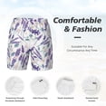 thumbnail image 6 of Picia Lavender Flowers pattern Mens Swim Trunks with Compression Liner Stretch Beach Shorts Quick Dry with Zipper Pockets No-Chafing Board Shorts-Small, 6 of 9