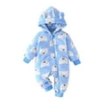 thumbnail image 3 of Bovxnpu Fall Winter Newborn Bodysuit, Infant Rompers, Crawling Clothes Long Jumpsuit Solid Color Printed Jumpsuit Hooded Jumpsuit 0 born Pajamas, 3 of 6