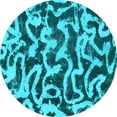 thumbnail image 1 of Ahgly Company Indoor Round Abstract Light Blue Modern Area Rugs, 8' Round, 1 of 4