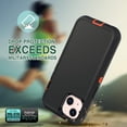 thumbnail image 3 of Case for iPhone 13 Mini, Heavy-Duty Tough Rugged Shockproof Drop Protective Cover Phone Cases, Black+Orange, 3 of 12