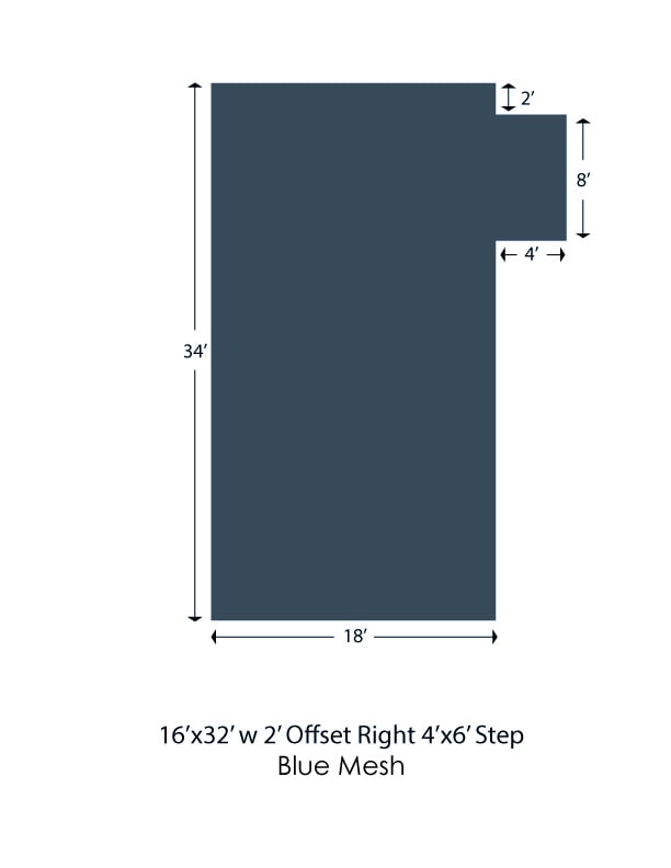 WaterWarden Inground Pool Safety Cover Rectangle, Fits 16' x 32'+4' x 6', 2 Foot Offset Right, UL Classified to ASTM F1346
