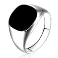 thumbnail image 4 of Solid Polished Copper Band Biker Men Signet Ring Black Silver 12, 4 of 7