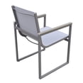 thumbnail image 3 of Patio Dining Chairs Outdoor - Set of 2 - Grey Sling Textilene - Wood Accent Arms - Modern Design, 3 of 6