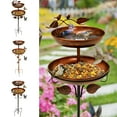 thumbnail image 2 of Wekvgz Iron Feeding Bird Bath Spike With 5 Pronged Base Decorative Rust Resistant Bird Feeder Standing Bath for Outdoor Garden Patio Yard Lawn, 2 of 13