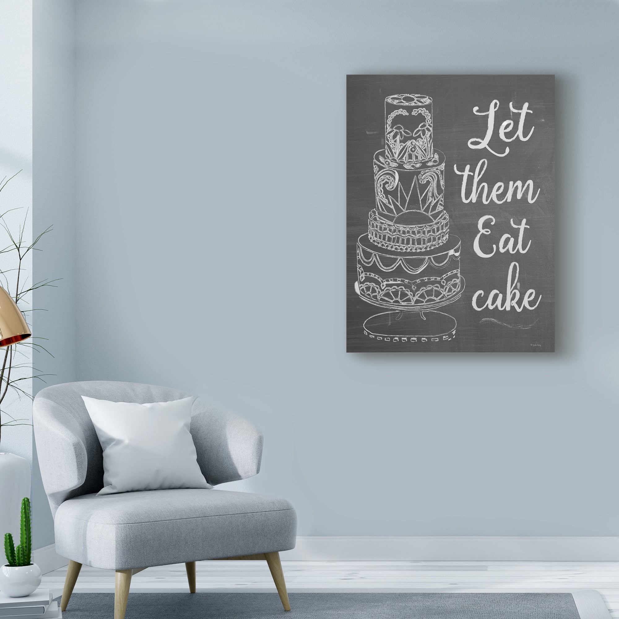 Trademark Fine Art 'Let Them Eat Cake Chalk' Canvas Art by Leslie Wing
