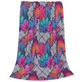 thumbnail image 2 of Pofeuu Tropical Leaves Print Ultra-Soft Micro Fleece Blanket,for Bed Or Sofa,All Season Throw Blankets Flannel Blanket-80"x60", 2 of 7