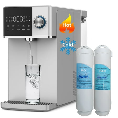 IKT Countertop Hot and Cold Reverse Osmosis Water Dispenser Cooler, Fast Heating, Adjustable Temperature, Dispensing Volume Options, RO Water Filtration System