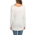 thumbnail image 6 of TEMOFON Shirts for Women Long Sleeve Sexy V-Neck Tops Casual Fahion Ladies Flowy Tunic Tops Cute Blouse White, 6 of 6