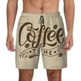 thumbnail image 2 of Picia Coffee Time (2) pattern Mens Swim Trunks with Compression Liner Stretch Beach Shorts Quick Dry with Zipper Pockets No-Chafing Board Shorts-3X-Large, 2 of 9