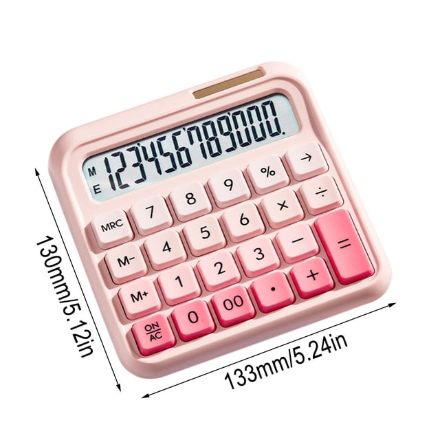 Calculator Flexible Keyboard 12-Digit LCD Display 15-Degree Tilt Candy-Color Keys ABS Plastic Desktop Handheld Use