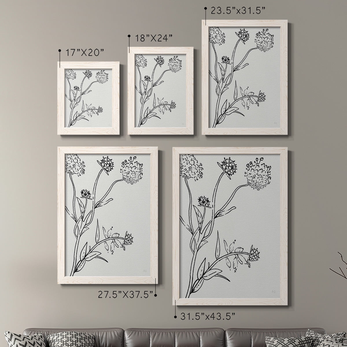 Botanical Study I - Premium Framed Canvas 2 Piece Set - Ready to Hang